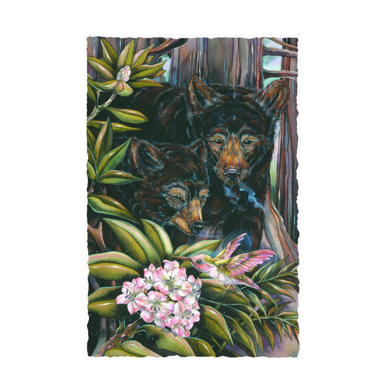 Art mural sur toile tendue - "M Friends Bears" de Jody Bergsma pour décoration de salon, de chambre à coucher ou de bureau - 22 x 32