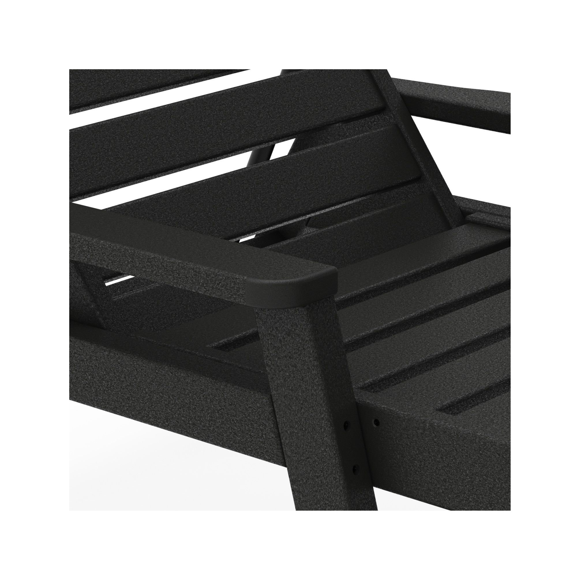 POLYWOOD Lakeside Chaise with Arms, Black