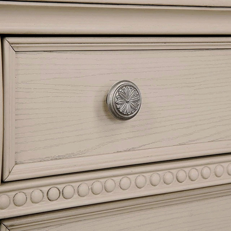 Nightstand  Bedroom 1Pc Nightstand  Solid Wood Satin Knickel Knobs And Pulls