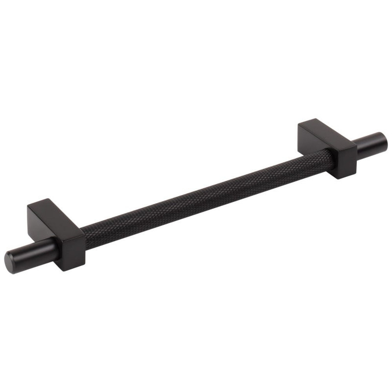 Larkin 3 Knurled Center Bar Pull, Matte Black, 12"