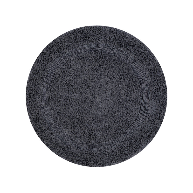 Myishia Bath Rug, Round 2'6", Gray