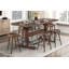 Table de comptoir brune avec repose-pieds en métal 1Pc
