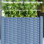 Lit de jardin surélevé en plastique, bac à fleurs extérieur 4 x 1 x 1 pi avec trous de drainage pour légumes, herbes, bleu-71108287-71108286