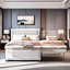 Lit plateforme avec lit gigogne multifonctionnel Castries Upholstery-590011613