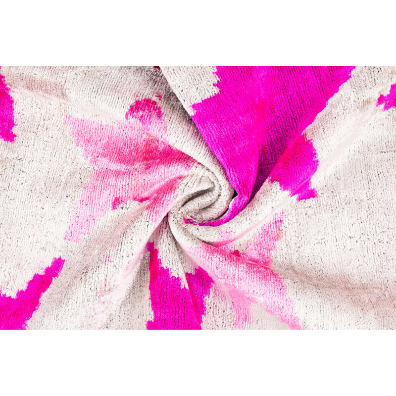 Silk Lumbar Rectangular Pillow Cover & Insert, Pink/Abstract/Geometric Shapes