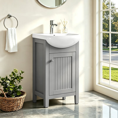Chrystan 18'' Mini Single Bathroom Vanity with Ceramic Top