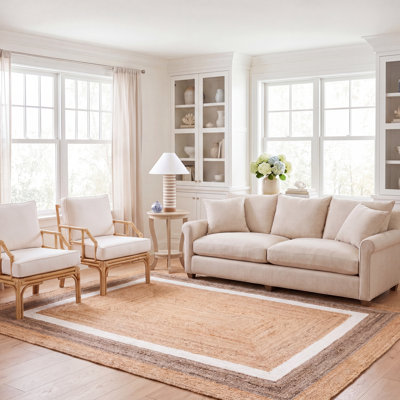 Fogarty Hand Woven Jute Area Rug with Latex and Cotton Backing