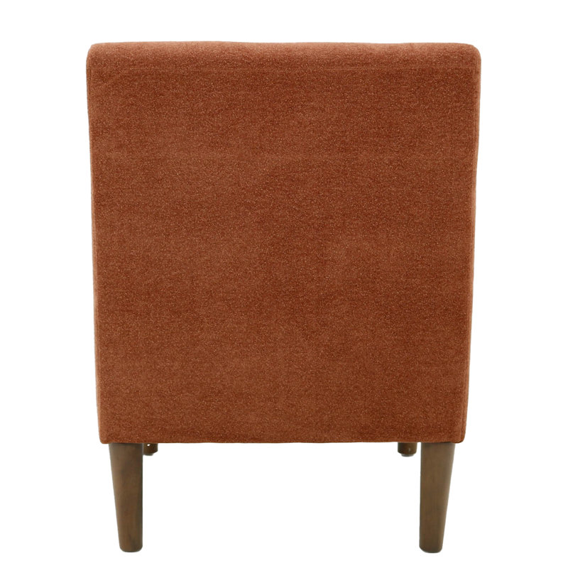 Shea Fabric Upholstered Armchair, Dark Orange Polyester Blend