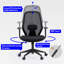 Fauteuil ergonomique pivotant à dossier moyen avec support lombaire réglable et fonction d'inclinaison-1704941089