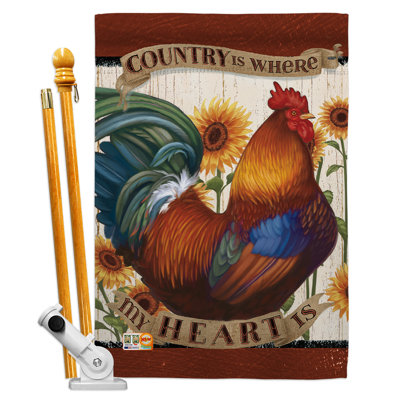 Double Sided 40.00'' H x 28.00'' W Polyester Flag Set