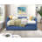 1Pc Daybed With Trundle Fabric Upholstery Wooden Frame Modern Home Furniture-1608552255