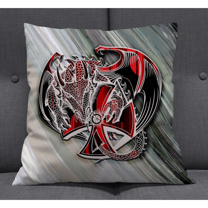 Throw Pillow With Insert, Red 3, 20"H x 20"W