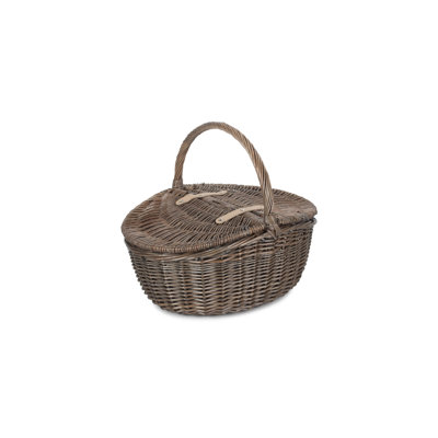 Wicker Unlined Oval Picnic Basket