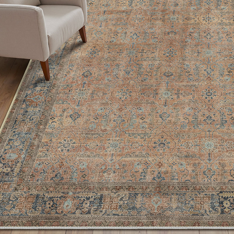 Tapis d'intérieur brun / brun clair antidérapant Luftim, Taupe, Rectangle 5 pi x 7 pi