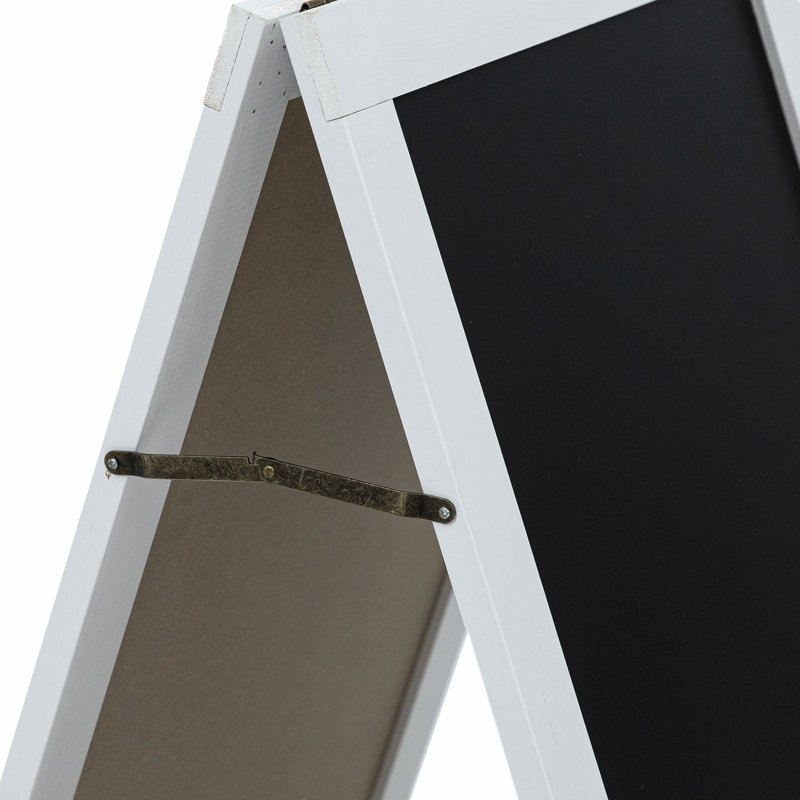 30" x 20" Magnetic A-Frame Chalkboard with Chalk and Eraser - White