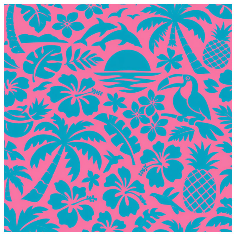 Housses de couette tropicales à motif hawaïen, Queen