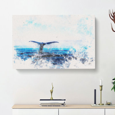 Whale Tail from the Ocean - Wrapped Canvas