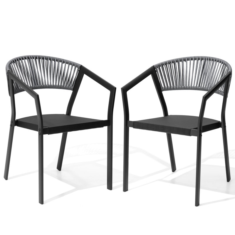 Chaise de salle à manger en aluminium, Gris foncé