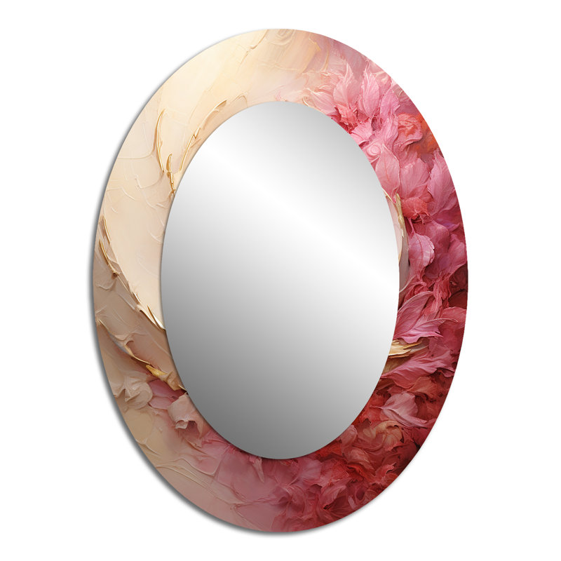 Miroir mural beige et rose, 40 po x 30 po