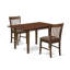 Ensemble de table de cuisine 5 pièces pour 4 personnes comprenant une table de salle à manger rectangulaire avec rallonge papillon et 4 chaises de salle à manger en tissu de lin, chêne-18323688-18323691-99527778