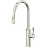 Davoli Pull-Down Kitchen Faucet with Button Sprayer - High Arc Spout