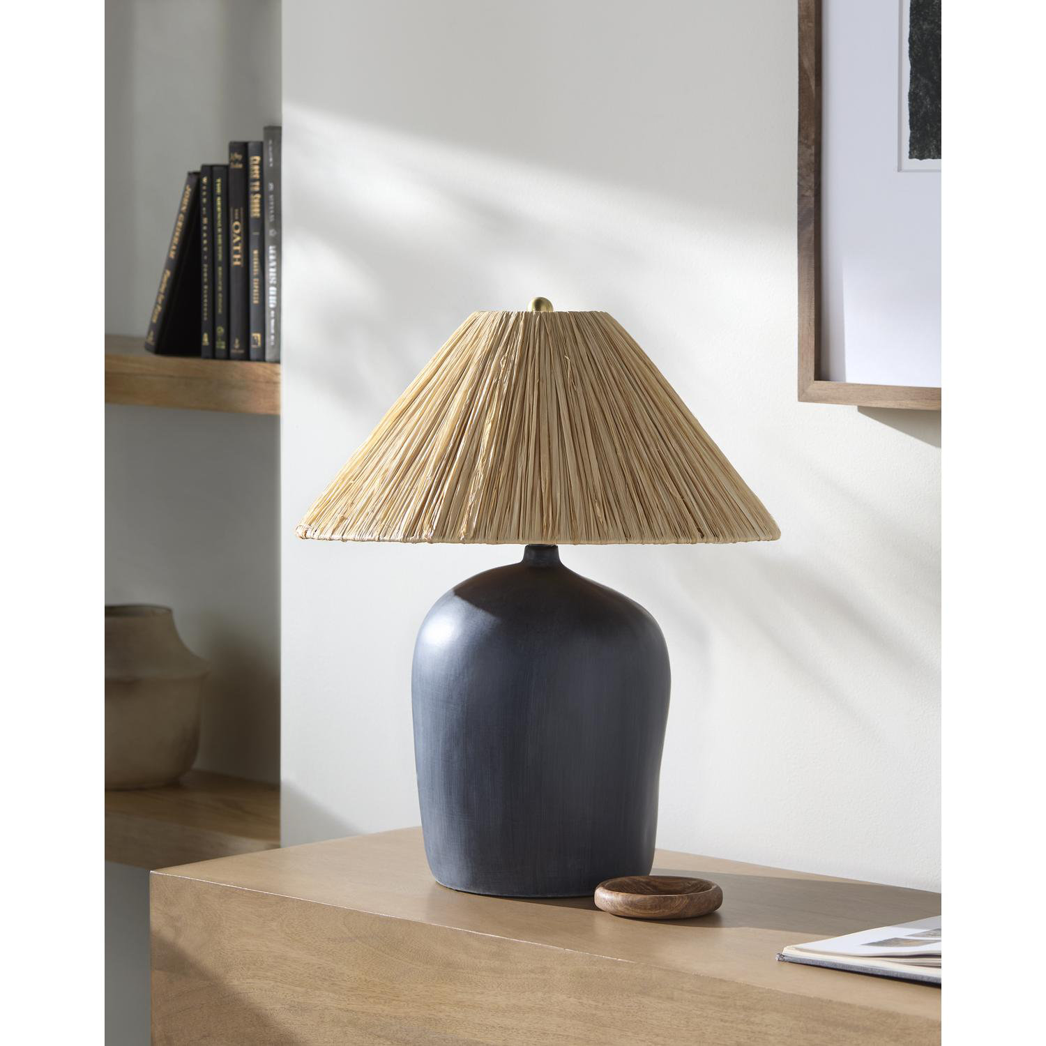 Danica Table Lamp, Black, Seagrass Empire