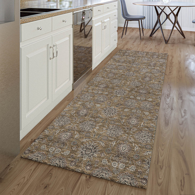 Premium Machine Washable Prisco Chocolate Rug, Runner 2'3" x 7'6"