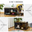 Niche pour chat, maison pour animaux de compagnie de style brun rustique avec coussin moelleux et portes coulissantes pratiques