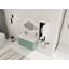 Meuble-lavabo flottant 36 po avec lavabo en résine en forme de goutte, armoire latérale et portes à fermeture en douceur