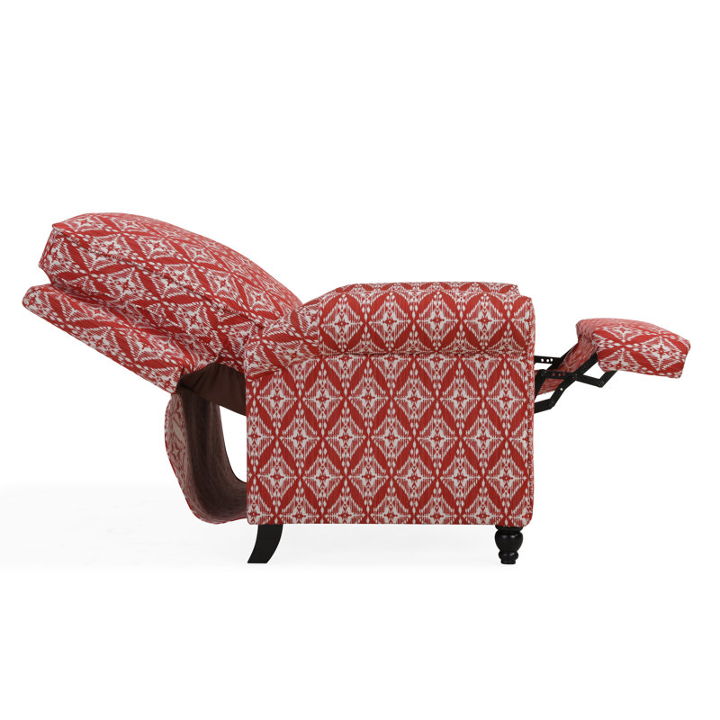 Leni 33.5" Wide Manual Standard Recliner, Cranberry Red Ikat