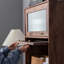 European style bookcase with glass doors