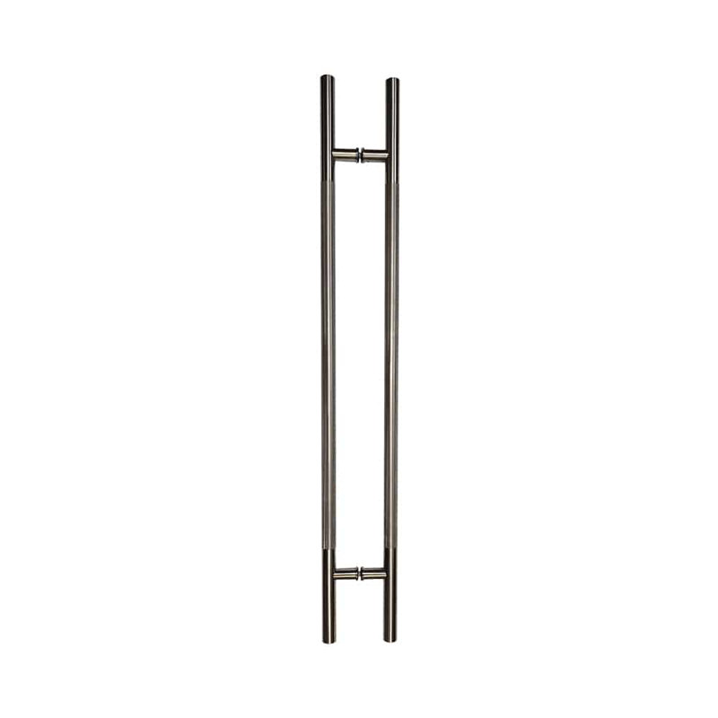 Poignée de porte ronde à poignée longue moletée de type «H» - 48 po Satin