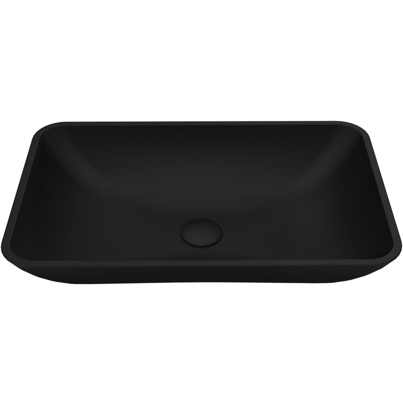 Lavabo de salle de bain rectangulaire Donatello, Coque noire matte
