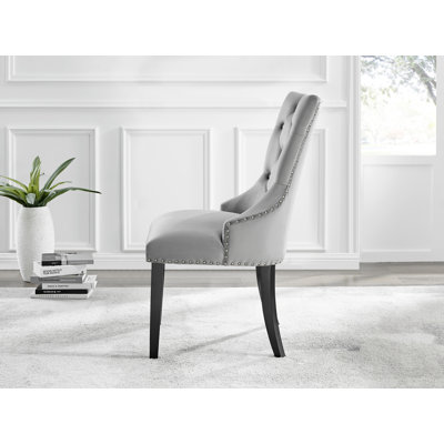 Round Concrete Effect & Black Legs Dining Table With Storage Shelf & 4 Luxury Velvet Dining Chairs
