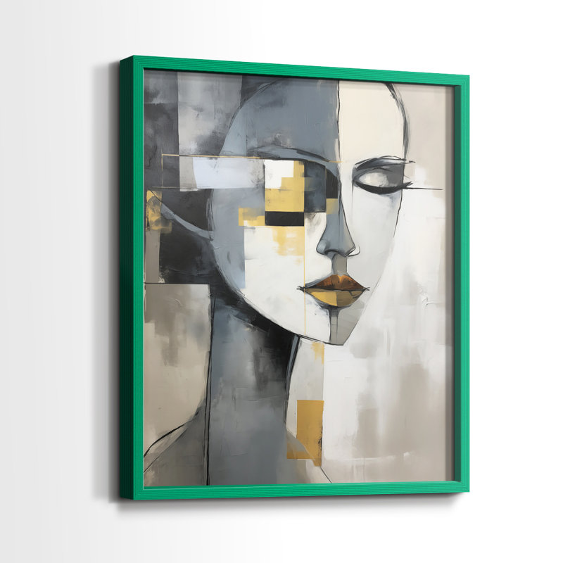 WOMEN Series Cxxxi - reproduction encadrée de qualité supérieure - prête à être accrochée - aucun clou requis, Vert