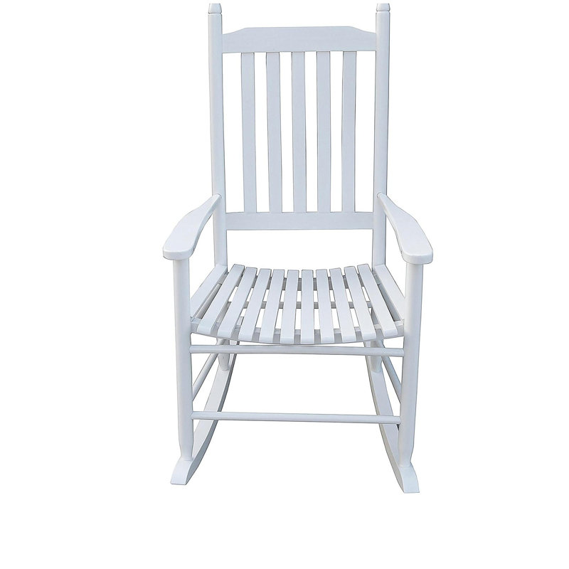 Chaise berçante en bois BLANC, sans passe-partout