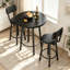 Ensemble de table de bar 3 pièces, table haute ronde de style pub avec 2 tabourets de bar avec dossier, ensemble de repas bistro moderne pour cuisine, appartement, bar à domicile-2090223764