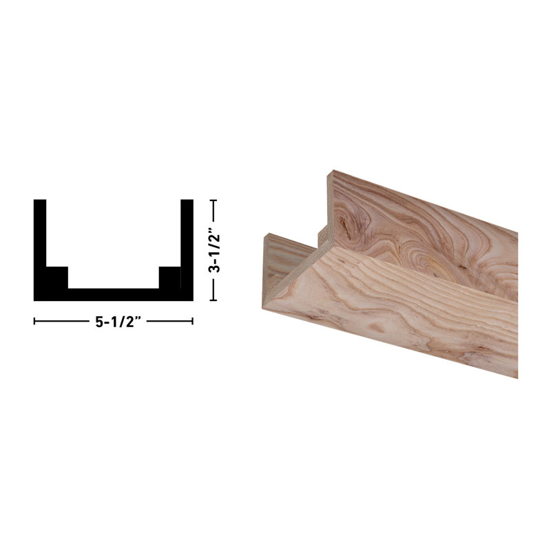 Rustic Box Beam Ash, 3" H x 5.5" W x 92" D