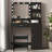 Vanity Desk With Mirror & Light, Large Drawer Three Level Storage Dresser, 3 Lighting Modes Adjustable Brightness, Bedroom Dressing Table(Black)-1284534607