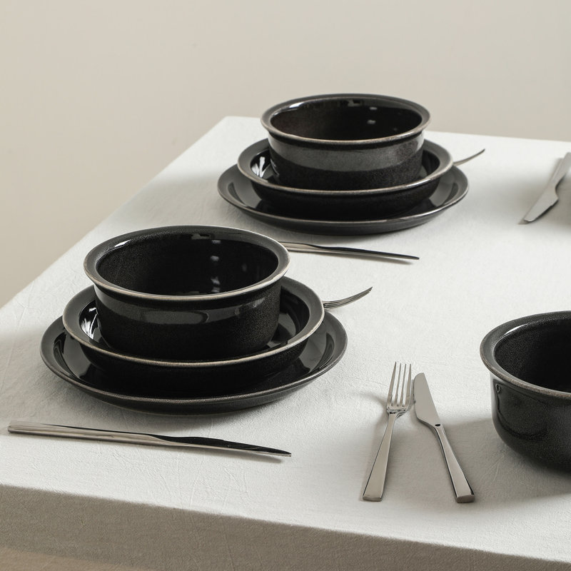 Service de table 24 pièces Stone Lain, Noir