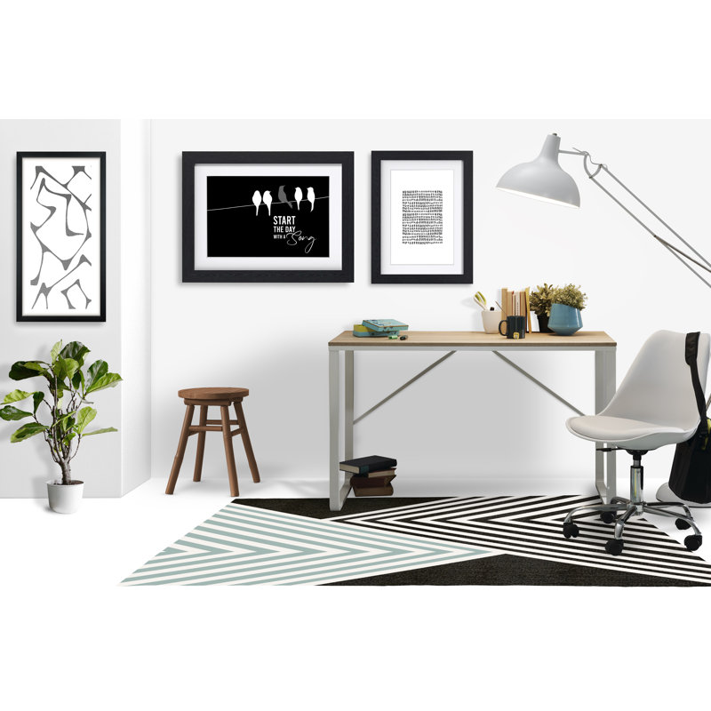 Tapis de chaise rectangulaire à poils courts Misa, L 36 po x L 60 po, gris