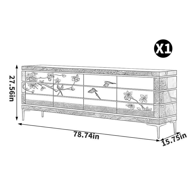 Modern style light luxury TV stand
