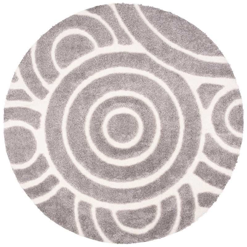 Eisley Shag Performance Abstract Rug, Round 6'7"