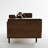 111.8'' Mid Century Modern 4 Seat Leather Sofa With Wide Armrests