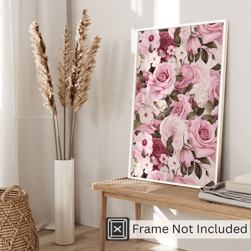 Imprimé floral sans cadre floral, H 16 po x l 12 po