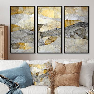 «Perspective Marble Shift», ensemble d'art mural abstrait en marbre