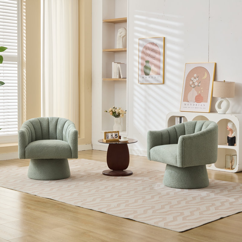 Swivel Barrel Chair, Green