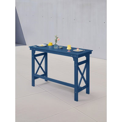 HDPE Outdoor Bar Table, 41" Rectangular Patio Bar Tables, Outdoor Counter Height Table Adirondack Patio Bar Height Table, HDPE Outside Pub Tables for by Breakwater Bay