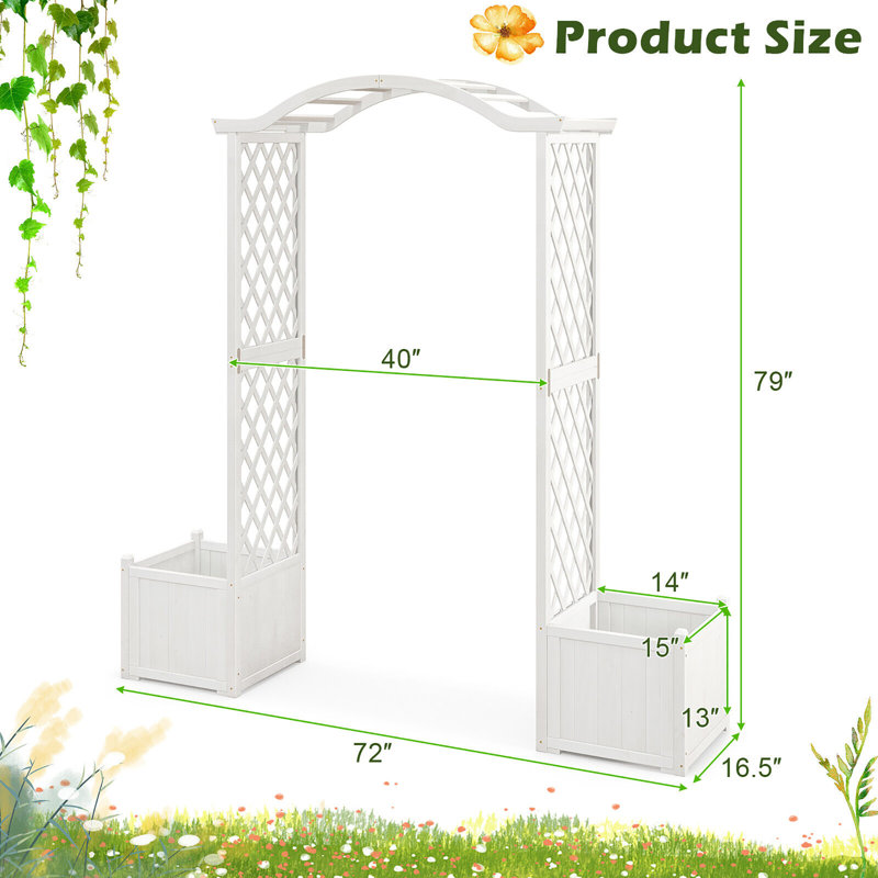 Suna Wood Planter Box, White