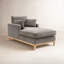 Chaise longue en tissu velours Searle Pierre-130033868